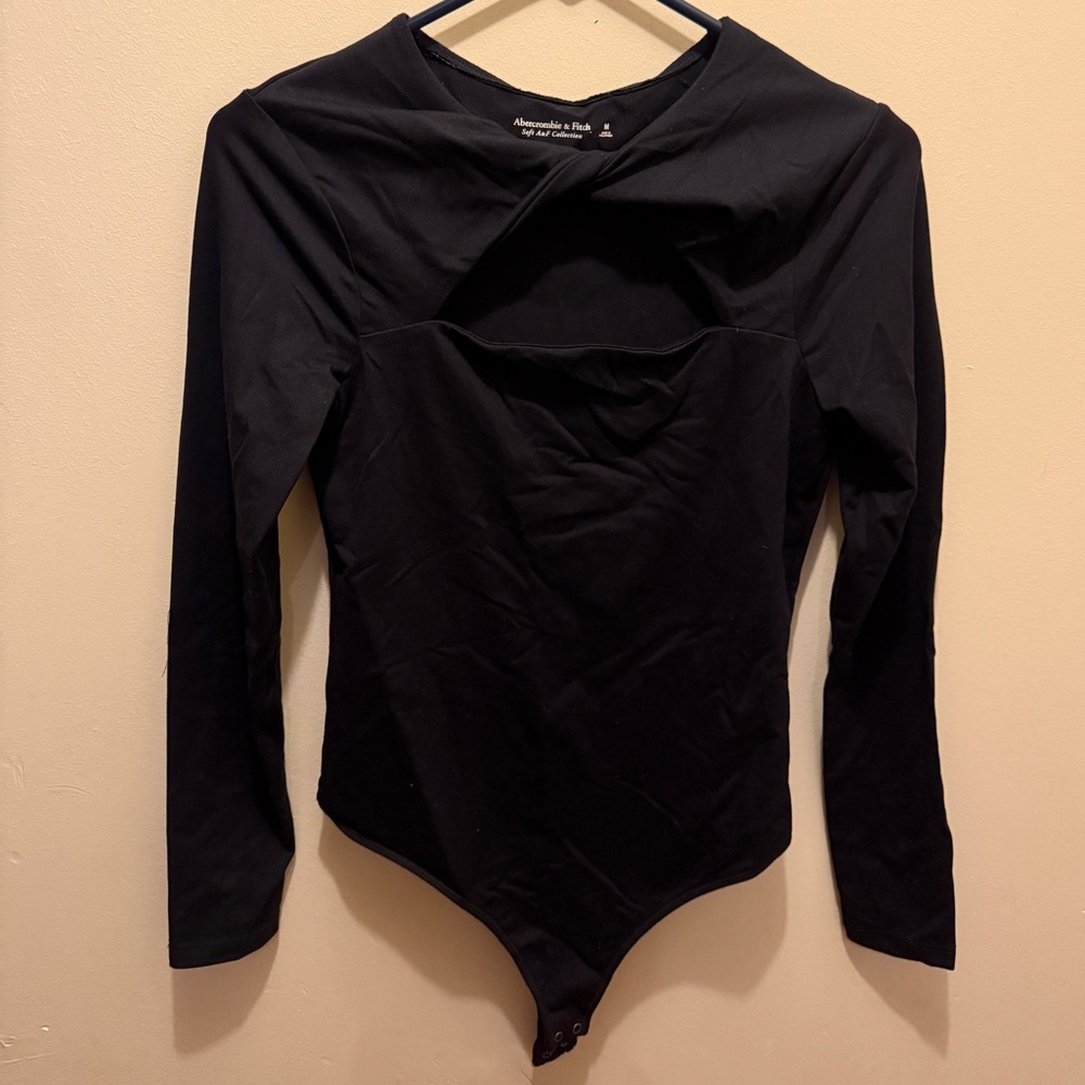 Abercrombie & Fitch Black Twist Front Bodysuit